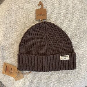 Faherty Dark Brown Ribbed Beanie